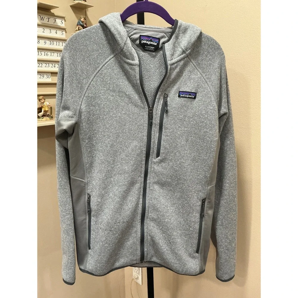 Patagonia Performance Better Sweater Hoody Size M Gray Full Zip Fleece Jacket